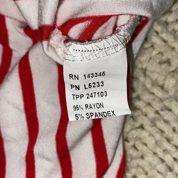 PIKO red & white striped shirt dress with pockets size small - Picture 5 of 5